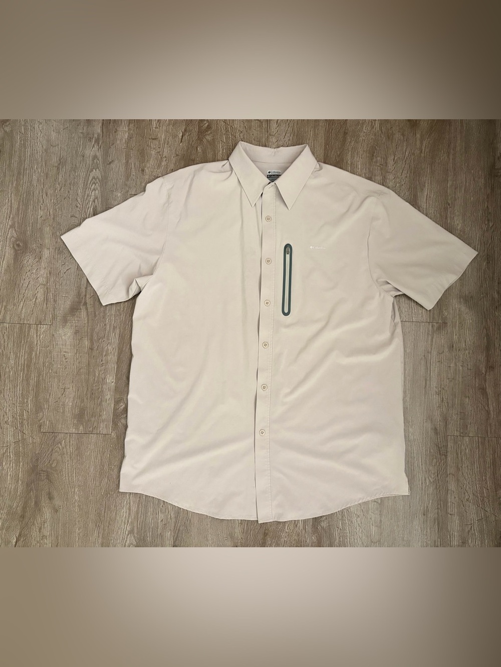 Columbia GRT Men's Short Sleeve Button-Down Shirt Stone Beige XL
